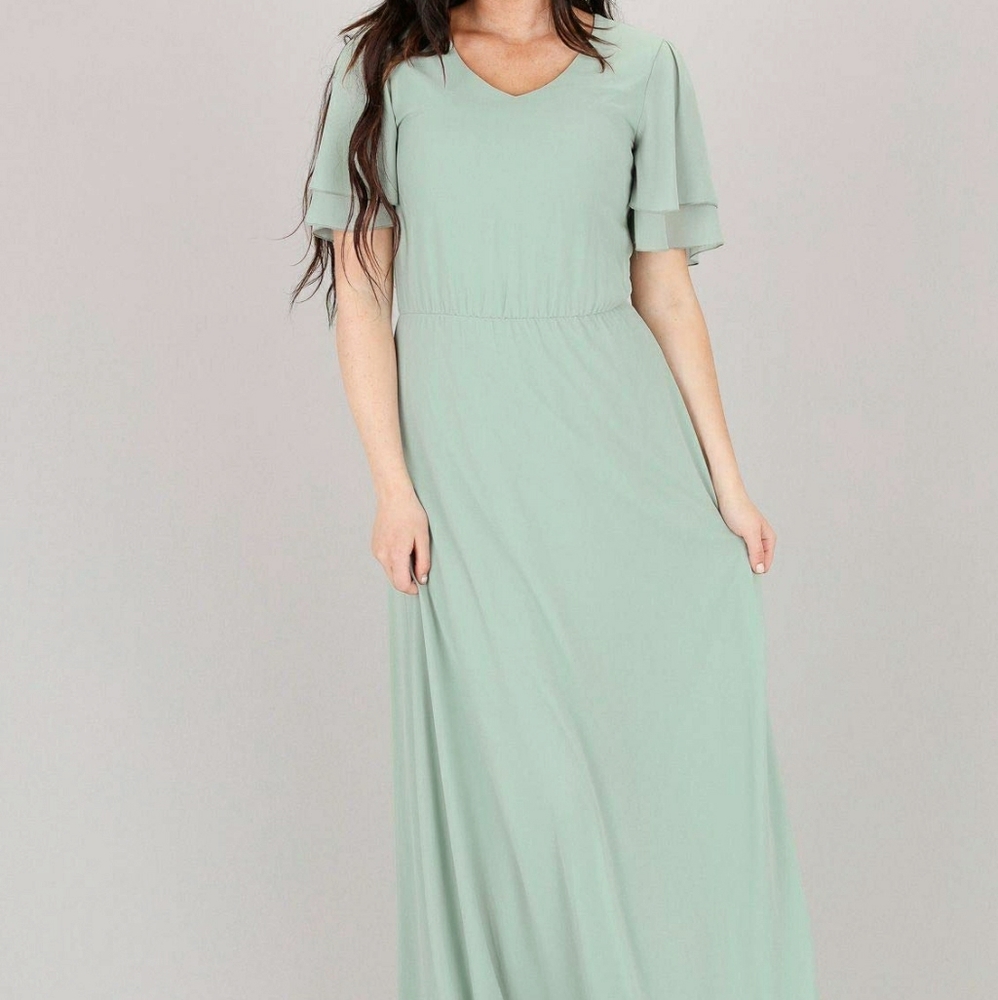 Sage green bridesmaid dress